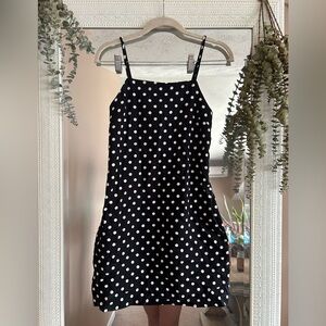 NWOT linen blend polka dot dress